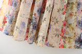 MQTIME  -  Printing Boho Dress Lace-up Straps Maxi Dress A-line Floral Pleated Vestidos Chiffon Holiday Dresses Hippie Robes
