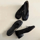MQTIME  -  Spring Summer Luxury Satin Bowknot Split toe Women Pumps Ballet Style Fashion Pleated Tabi Low Heeled Casual Loafers Lazy shoes