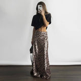 MQTIME  -  Women Elegant Long Leopard Skirt for Summer New Fashion Women Retro Floor Slim Skirts Women Long Leopard Print Skirts