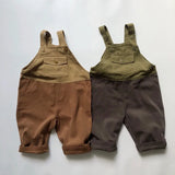 MQTIME  -  Spring Korean Style Baby Boys Suspenders Pants Patchwork Casual Toddlers Kids Loose Straps Trousers
