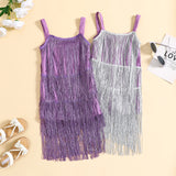 MQTIME  -  1-6Y Toddler Kids Girl Fashion Tassel Dress Summer Sleeveless Sequined High Waist Straight Sundress