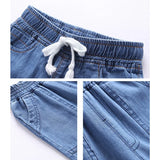  MQTIME  -  100% Cotton Comfortable Children's Jeans Spring New Boys And Girls Thin Elastic Waist Casual Loose Jeans Baby Pants