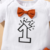 MQTIME  -  2Piece Summer Baby Boy Outfit Set Korean Cartoon Cute Print Short Sleeve Newborn Jumpsuit Bodysuit+Shorts Toddler Clothes BC1766