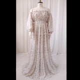  MQTIME  -  Elegant Maternity Dress With Floral Chiffon One Shoulder Stretch Enlarged Size Pregnant Women Photography Dress