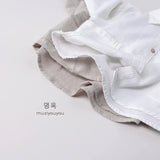MQTIME  -  Spring New Children Long Sleeve Shirts Solid Boys Lapel Shirts Kids Girls Pocket Cardigan Baby Casual Tops Infant Clothes