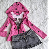 MQTIME  -  Winter Long sleeves Pink Kawaii Hoodies Y2k Blouse Harajuku Korea Girl Star Print 2000s Aesthetic Zipper Hoodie Women's Jacket