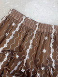 MQTIME  -  Korean Korean Casual Crochet Geometric Print A-LINE Mid-length Fashion Skirts