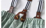 MQTIME  -  Spring Autumn Suspender Pants Children's Boys Suit Kids Toddler Baby Boys' British Gentleman's Clothes Suit