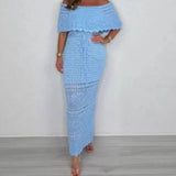MQTIME  -  Summer New Women's Light and Mature Fashion One-line Collar Slim Hip Skirt