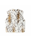 MQTIME  -  New Temperament Trend Leopard Print Faux Fur Vest Women's Autumn Round Neck Sleeveless Fashionable Lady Vest