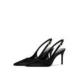 MQTIME  -  Summer New Pointed Head Shallow Mouth One-word Buckle Strap Thin Heel Sandals Women's Bag Head Empty High Heels