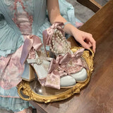 MQTIME  -  New Women's Mary Jane Shoes Sweet Style Lolita High Heels for Woman Exquisite Bow Casual Shoes Designer Shoes Zapatos Mujer