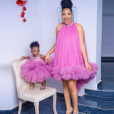 MQTIME  -  Lovely Mom And Daughter Tulle Dresses For Party Extra Puffy Ball Gowns Mini Length Custom Made Photo Shoot Evening Gowns