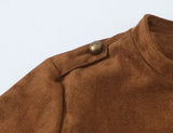 MQTIME  -  Women Fall Vintage Buttons Jacket Street Style Faux Suede Slim Jacket New Autumn Trendy Elegant Chic Dinner Jacket