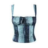 MQTIME  -  New sexy girl waist-tie vest with European and American style; slimming top for foreign trade