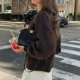 MQTIME  -  Autumn/Winter 2025 New Casual Simple Button-Down Long-Sleeved Jacket Sweater
