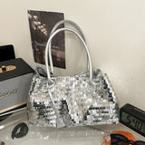  MQTIME  -  Sequins Shoulder Bags for Women Designer New Trendy Fashion Evening Party Bling Square Bag Handbags and Purses