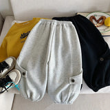  MQTIME  -  Girls Fleece Pant Solid Color Plus Kids Baby Boys Jogger Pant New Winter Casual Elastic Waist Toddler Boys Sport Pant