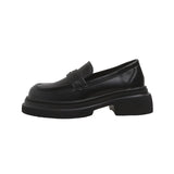  MQTIME  -  Leather shoes Spring and Autumn British style retro polished color thick sole lazy loafers women's shoes