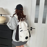 MQTIME  -  Cute Little Dog Canvas Bapa Portable Travel Bag Korean Sle Student Fem oulder Bag Large Capaci Foldable Bapa