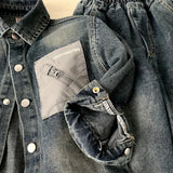 MQTIME  -  Boys Suit Spring and Summer New Childrens Clothes Boys Baby Foreign Cool and Handsome Wash Denim Two-piece Set Simple