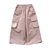 MQTIME  -  New Spring Children Girl Suspender Cotton Cartoon Print Casual Outwear Kid Girl Pant Loose Sporty Ankle Band Pants For 1-6Y Girl