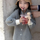  MQTIME  -  Autumn New Children Long Sleeve Plaid Shirts Cotton Boys Casual Lapel Shirts Baby Girls Vintage Cardigan Coat Kids Clothes