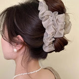 MQTIME  -  Mesh Hair Claw Clip with Pearl Embellishment Elegant Hair Clips for Women Vintage Pearl Hair Accessories (Multiple Colors)