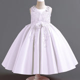 MQTIME  -  Summer New Girl's Sleeveless Sticker Party Princess Dress Birthday Wedding Children's Day School Graduation Evening Dress