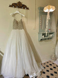 MQTIME  -  Off-White Prom Dress Sleeveless Sweetheart Neckline Spaghetti Strap A-Line Special Occasion Bridesmaid Evening Gown
