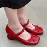 MQTIME  -  New Style Fashion Patent leather Bowknot Women Pumps Spring Summer Strange Fretwork High Heels Mary Jane Female Daily Shoes