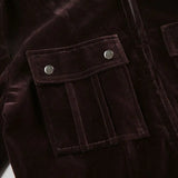MQTIME  -  Cropped Trendy Velvet Pocket Cargo Jacket, High-waisted Skinny Hottie Fur Hooded Sweatshirt