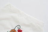 MQTIME  -  European And American Style Autumn New Women Clothing V-neck Loose Retro Heavy Embroidery Bat Shirt Top Skirt Street Style Suit