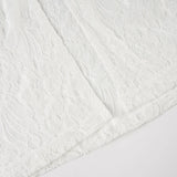  MQTIME  -  Women's White Lace Crop T-shirts with Front Knot & Bell Sleeves Sexy V-Neck See Through Floral Lace Tee Tops Casual Autumn Chic