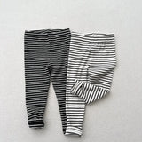  MQTIME  -  Autumn New Children Striped Leggings Cotton Girls Stretch Pants Boys Casual Pants Baby Ribbed Leggings Kids Trousers