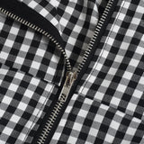  MQTIME  -  Zipper Plaid Loose Jumpsuits Women Fashion Turn-down Collar Halter Backless One Piece Jumpsuit Casual Straight Rompers