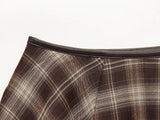 MQTIME  -  Autumn Vintage Plaid Print Long Skirts For Women Chic Zip-up High Waist Ruffles Skirts Winter Fashion Party Female Skirts