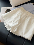  MQTIME  -  Summer Sweet Striped Print All Match Loose Casual  High Waist Straight Shorts