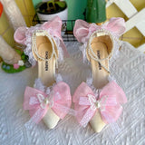 MQTIME  -  High Quality Designer Luxury Shoes Bridal Wedding Shoes Y2K Heels Lolita Cosplay 2000S Heels Bow Butterfly Heels Party Shoes