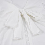 MQTIME  -  American Y2k Solid Lace Patchwork Fake Two Piece Sexy Bandage Bow Top Female
