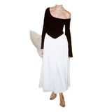 MQTIME  -  Fashion Autumn and Winter New Women's Fashion Contrast Sexy U-neck Long Sleeves Waist Big Swing Dress for Women