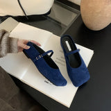 MQTIME  -  Retro Square Toe Mules Mary Jane Slippers Women Flats 2025 New Arrivals Belt Buckle Low Flat Heele Design Casual Outside Slides