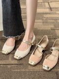 MQTIME  -  Summer Elegant Causal Sandal Women Basic Shallow Square Toe Pumps Office Lady Non Slip Vintage Shoes Korean Fsahion Comfort