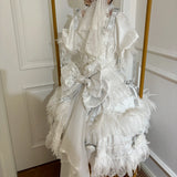 MQTIME  -  Handmade Girls Birthday Lolita Dress Trailing Princess Adult Party Dress Women Wedding High Quality Dress Photography Clothes
