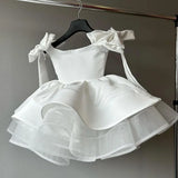 MQTIME  -  2025 New Style White Pettiskirt Big Bow Girl Princess Dress
