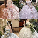 MQTIME  -  Long boutique sweet Dream Handmade Young Girls Birthday Lolita Tutu Dress Flower Party Dress Women Wedding High Quality Dress