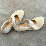  MQTIME  -  Spring Summer Fashion Hollow out Soft Leather Women Ballet Flats Comfortable Wedges 2cm Heeled Lazy Walking Loafers Casual Shoes