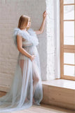 MQTIME  -  Maternity Photography Tulle Dress Pregnancy Soft Mesh Skirt Sexy Pajamas Perspective Clothes Studio Photo Shoot Props