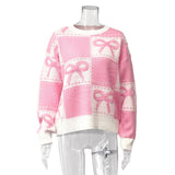 MQTIME  -  Autumn/Winter New Sweet Bow Knitted Sweater Loose Top Sweater Women's Wear