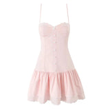 MQTIME  -  New Summer Dresses Woman Flower Embroidered Suspender Party Dress Backless Slim Elegant Vestidos Solid Color Sexy Trendy